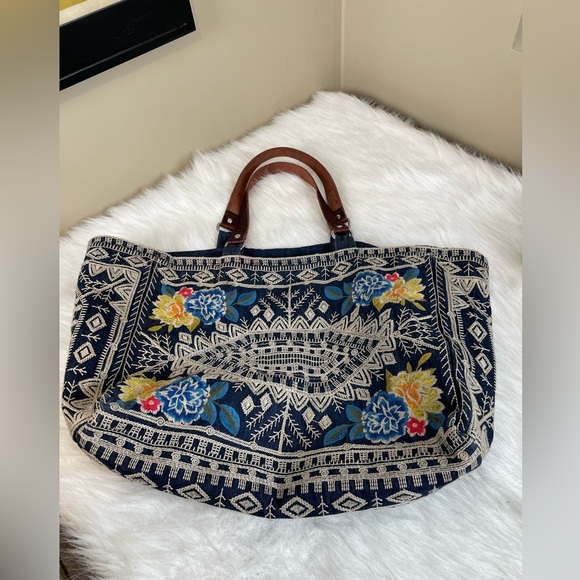 Johnny Was Jasmine Embroidered Denim Tote - Picture 5 of 15